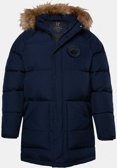 JP1880 Quilted Parka Lightweight and Warm with Faux Fur Hood Navy - Bundy - Bundy Nadmerné Veľkosti 2XL-8XL