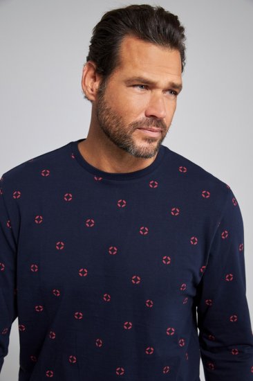 JP1880 Two-piece Pyjamas Long Sleeve and Long Trousers Navy - Spodná bielizeň - Spodné Prádlo 2XL-8XL