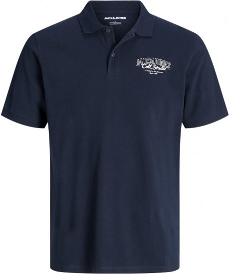 Jack & Jones Makoto Polo Short Sleeve Navy - Polokošele - Polokošele 2XL-8XL