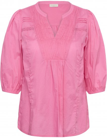 Kaffe Curve Karlia 3/4 Sleeve Blouse Pink - Blúzky & tuniky - 