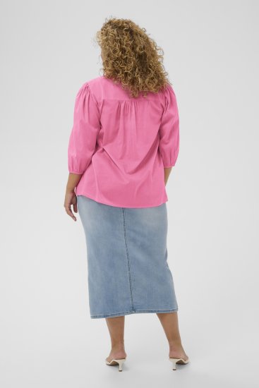 Kaffe Curve Karlia 3/4 Sleeve Blouse Pink - Blúzky & tuniky - 