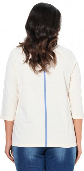 Ulla Popken Photo Graphic 3/4 Sleeve Tee Pearl White - Potlačené tričká pre ženy - 