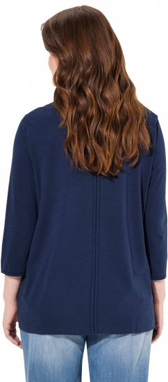 Ulla Popken Queens 3/4 Sleeve Graphic Tee Ink Blue - Potlačené tričká pre ženy - 