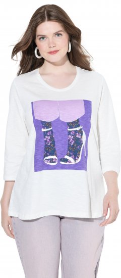 Ulla Popken Fashion Graphic T-Shirt Off-White - Potlačené tričká pre ženy - 