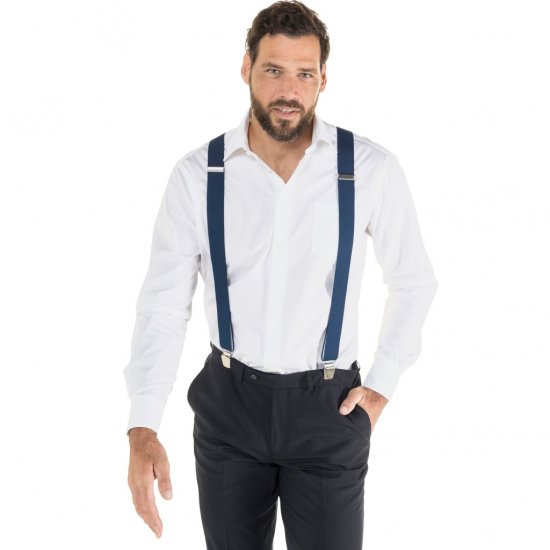 JP1880 Suspenders X-Shape Navy - Doplnky - 
