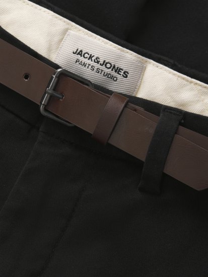 Jack & Jones Marco Adam Belted Slim Fit Chino Pants Black - Džínsy & nohavice - Džínsy a Nohavice - W40-W70