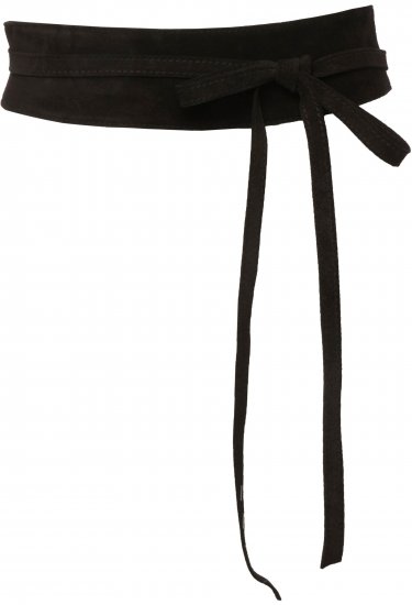 Ulla Popken Leather Tie Belt Gray - Dámske opasky - 