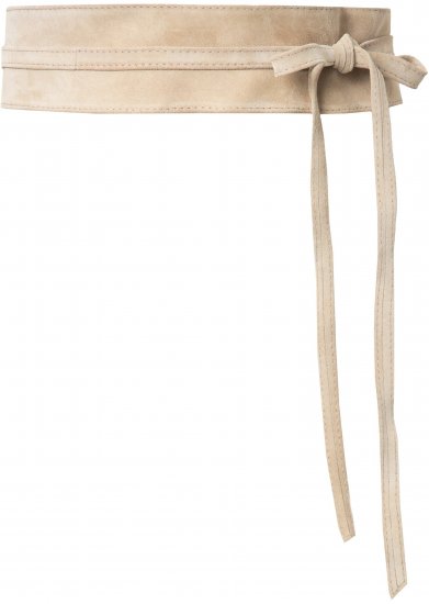 Ulla Popken Leather Tie Belt Beige - Dámske opasky - 