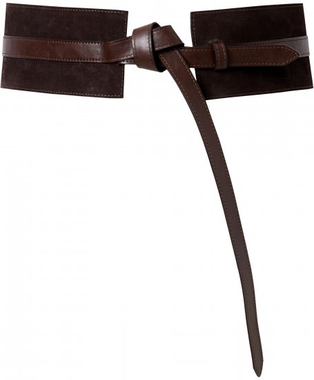 Ulla Popken Tie Belt Mocha - Dámske opasky - 