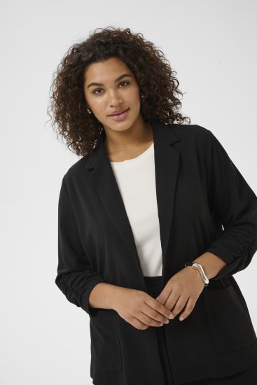 Kaffe Curve Pheolo 3/4 Sleeve Blazer Black Deep - Saká - 