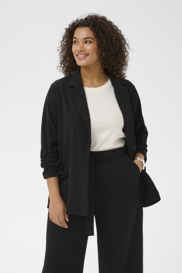 Kaffe Curve Pheolo 3/4 Sleeve Blazer Black Deep - Saká - 