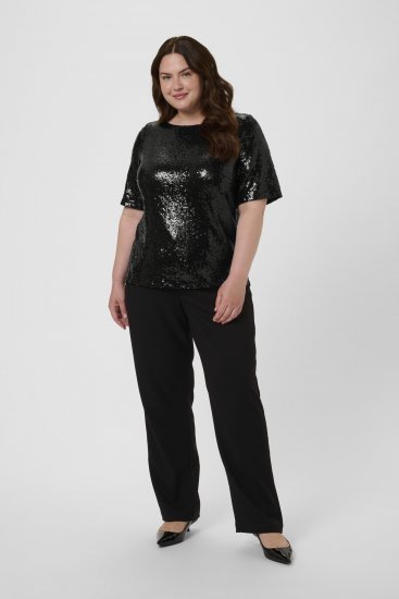 Kaffe Curve Mirana Sequin Blouse Black - Blúzky - 