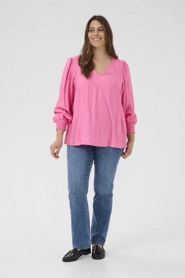 Kaffe Curve Sofia Blouse Pink Power - Blúzky - 