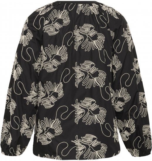 Kaffe Curve Kimmie Blouse Black Chalk Embroidery - Blúzky - 