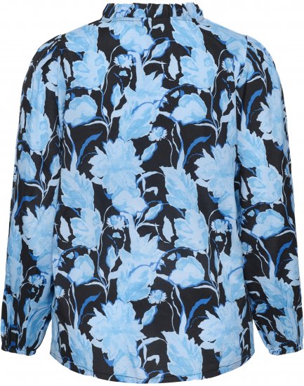 Kaffe Curve Sasja Blúzka s dlhým rukávom Blue Snake Flower - Blúzky & tuniky - 