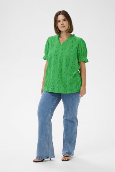 Kaffe Curve Dina Blouse Bright Green - Blúzky - 