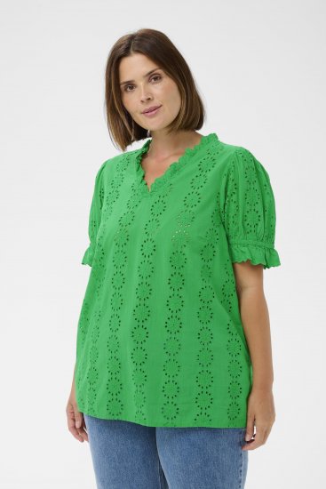 Kaffe Curve Dina Blouse Bright Green - Blúzky - 