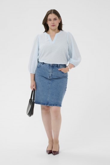 Kaffe Curve Penelopia Blouse Nantucket Breeze Blue - Blúzky - 