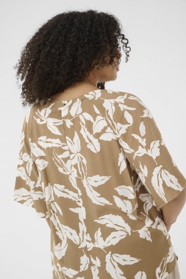 Kaffe Curve Marla Blouse Oak Chalk Leaf - Blúzky - 