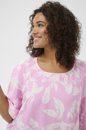 Kaffe Curve Marla Blouse Pink Frosting Chalk Leaf - Blúzky - 