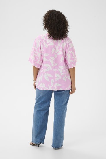 Kaffe Curve Marla Blouse Pink Frosting Chalk Leaf - Blúzky - 