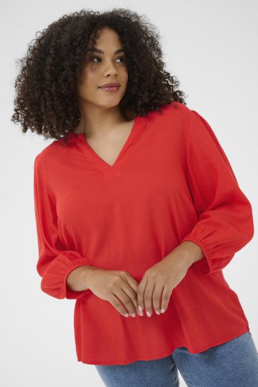 Kaffe Curve Mille Blouse Poppy Red - Blúzky - 