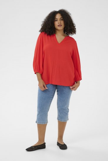 Kaffe Curve Mille Blouse Poppy Red - Blúzky - 