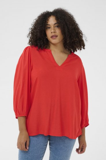 Kaffe Curve Mille Blouse Poppy Red - Blúzky - 