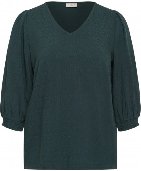 Kaffe Curve Pippi Blouse 3/4 Sleeve Magical Forest Green - Blúzky & tuniky - 