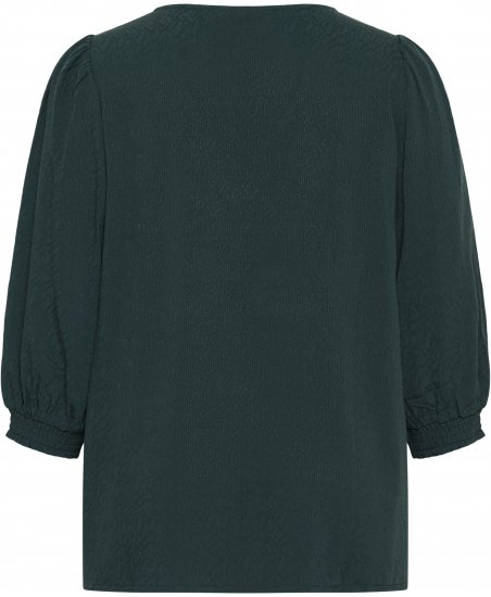 Kaffe Curve Pippi Blouse 3/4 Sleeve Magical Forest Green - Blúzky & tuniky - 