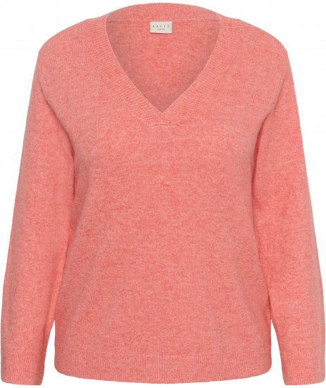 Kaffe Curve Jilanda V-Neck Pullover Red - Svetre & pleteniny - 