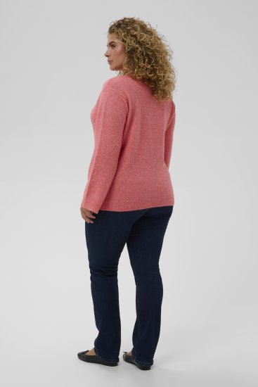 Kaffe Curve Jilanda V-Neck Pullover Red - Svetre & pleteniny - 
