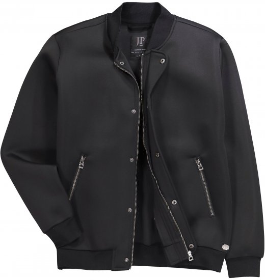 JP1880 College Jacket Scuba Fabric with Zipper Black - Bundy - Bundy Nadmerné Veľkosti 2XL-8XL