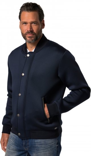 JP1880 College Jacket Scuba Fabric with Zipper Navy - Bundy - Bundy Nadmerné Veľkosti 2XL-8XL