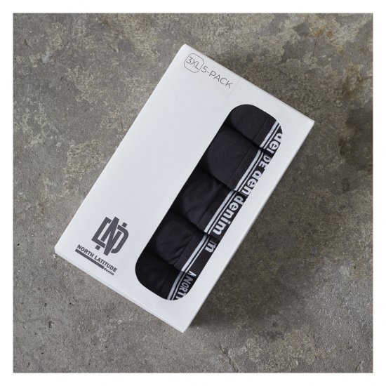 North Latitude 5-Pack Boxershorts Black - Boxerky - Boxerky 2XL-12XL