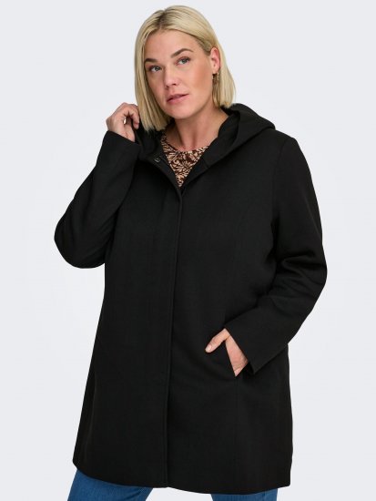 Only Carmakoma Sedona Light Coat Black - Zimné kabáty - 