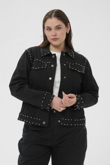 Kaffe Curve Brenn Twill Jacket Washed Black - Džínsové bundy - 