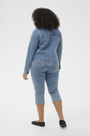 Kaffe Curve Vilana Denim Jacket Washed Blue - Džínsové bundy - 