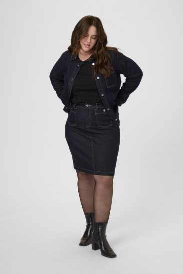 Kaffe Curve Roria Denim Skirt Dark Blue - Sukne - 