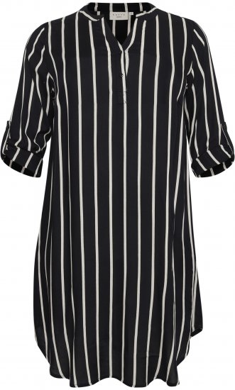 Kaffe Curve Milana Shirt Šaty Čierna / Chalk pruh - Šaty - 