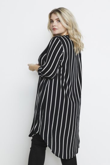 Kaffe Curve Milana Shirt Šaty Čierna / Chalk pruh - Šaty - 