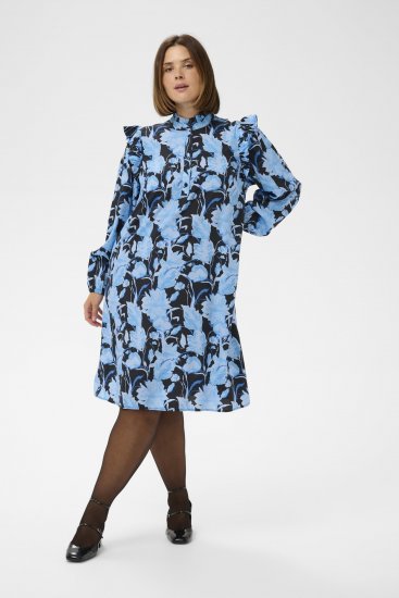 Kaffe Curve Sasja Šaty Blue Snake Flower - Šaty - 
