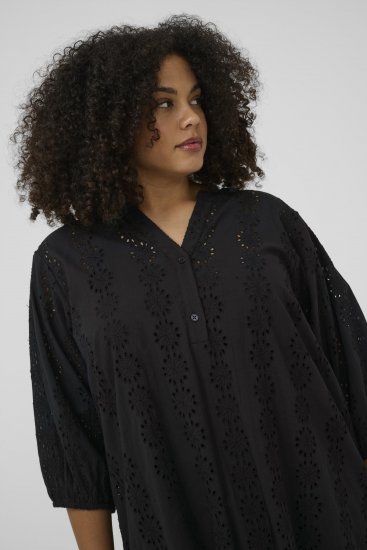 Kaffe Curve Dina Dress Black Deep - Midi šaty - 