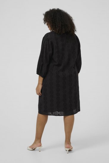 Kaffe Curve Dina Dress Black Deep - Midi šaty - 