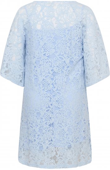 Kaffe Curve Lucy Dress Nantucket Breeze Blue - Midi šaty - 