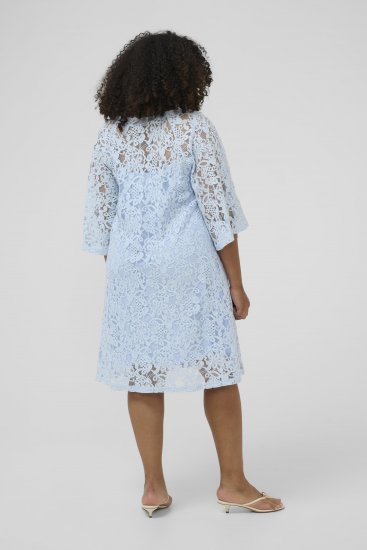 Kaffe Curve Lucy Dress Nantucket Breeze Blue - Midi šaty - 