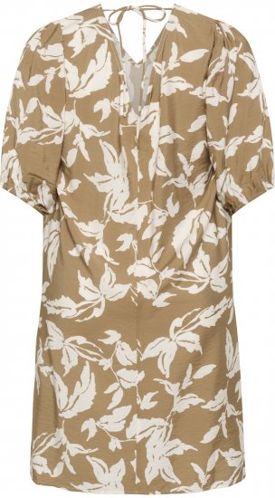 Kaffe Curve Marla Dress Oak Chalk Leaf - Midi šaty - 