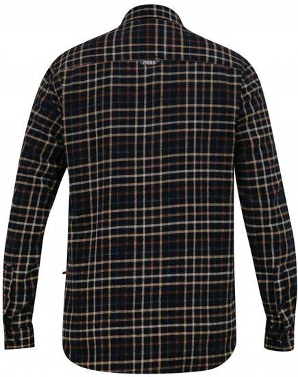 D555 Destin Checked Long Sleeve Shirt Black/Tan Check - Košele s dlhým rukávom - 