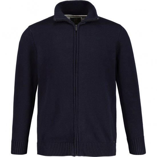 JP1880 Cardigan Knitted with Zipper Navy TALL - PÁNSKE OBLEČENIE MT-6XLT - Veľkosti pre VYSOKÝCH