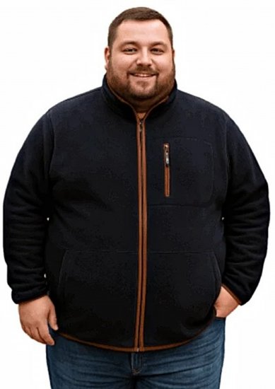 Espionage FL048 Microfleece Jacket Navy - Bundy - Bundy Nadmerné Veľkosti 2XL-8XL